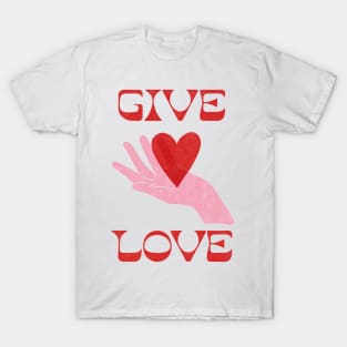 GIVE LOVE \\ Mid-century retro design T-Shirt